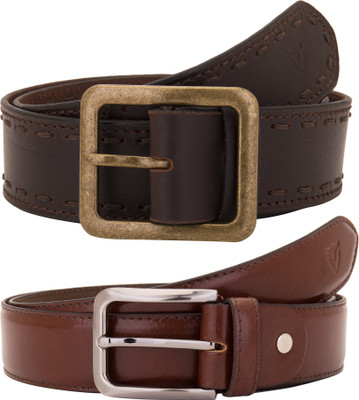

Valbone Men Formal Maroon Genuine Leather Belt, Brown