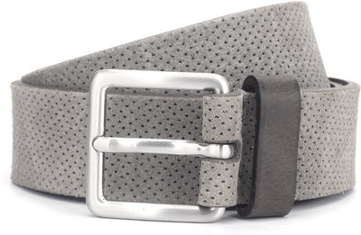 

United Colors of Benetton Men Grey Genuine Leather Belt, 69w