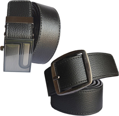 

Loopa Men Formal Multicolor Artificial Leather Belt, Black and brown