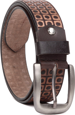

U+N Men Casual Brown Genuine Leather Belt