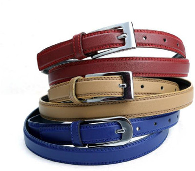

SUNRISE ENTERPRISES Girls Casual, Evening, Formal, Party Maroon, Brown, Blue Artificial Leather, Fabric Belt, Maroonlightbrownblue04316