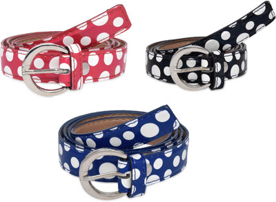 

SRS Women Casual Black, Blue, Red Artificial Leather Belt, Black-blue-red-34