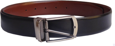 

eXcorio Men Formal Black Genuine Leather Reversible Belt, Black;brown