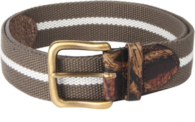 

Kaizu Men Casual Brown Canvas, Genuine Leather Belt, Brn