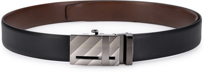 

Teakwood Men Casual Black Genuine Leather Reversible Belt