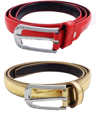 

Els Women Formal, Casual Red, Gold Synthetic Belt, Gold;red