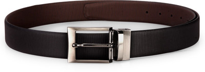 

Teakwood Men Casual Black Genuine Leather Reversible Belt