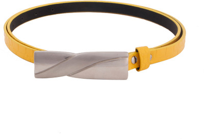 

Skyways Women Casual Yellow Artificial Leather Belt, Yellow-02