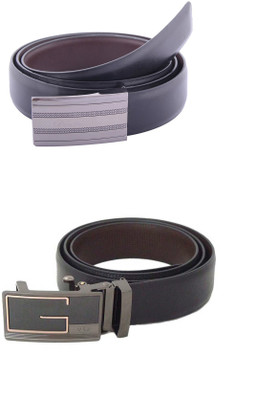 

SFA Men Formal Black Artificial Leather Reversible Belt, Blackbrown347612