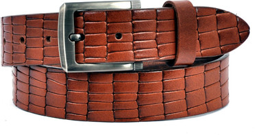 

Pellezzari Men Casual Brown Genuine Leather Belt