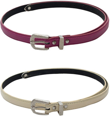 

Skyways Women Casual Pink, Beige Artificial Leather Belt, Beige;pink