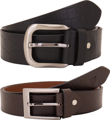 

Valbone Men Formal Black Genuine Leather Belt, Black;brown