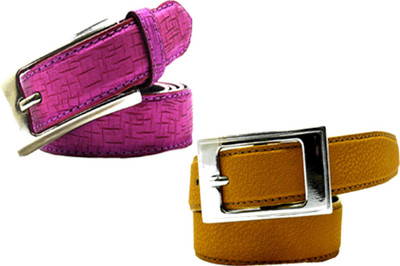 

Wholesome Deal Women Casual Multicolor Synthetic Belt, Pink and brown