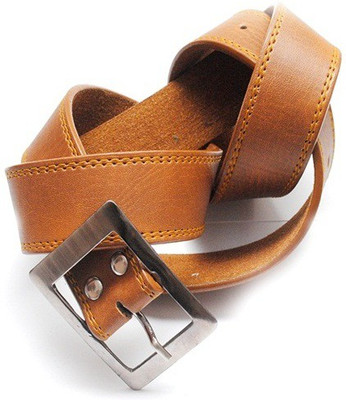 

MADLEY Men Tan Genuine Leather Belt