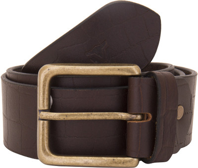 

Valbone Men Casual Brown Genuine Leather Belt, Dark brown;gold