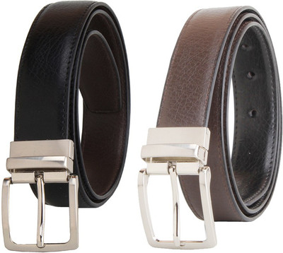 

Elligator Men Casual, Party, Formal Black, Brown Artificial Leather Reversible Belt