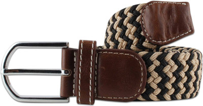 

Zobello Men Casual Multicolor Canvas Belt, Black;cream