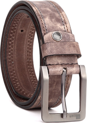 

U+N Men Casual Brown Genuine Leather Belt