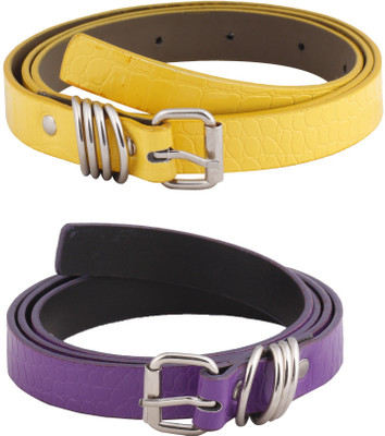 

SRS Women Casual Purple, Yellow Artificial Leather Belt, Purple-yellow-012