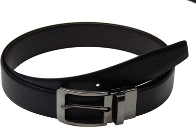 

Navaksha Men Formal Black Genuine Leather Reversible Belt