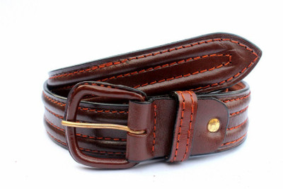 

Tops Men Casual Brown Genuine Leather Belt