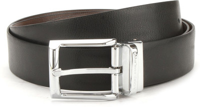 

Louis Philippe Men Black, Brown Synthetic Reversible Belt, Black and burgundy