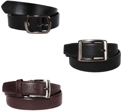 Lenin Men Casual Black Genuine Leather Belt