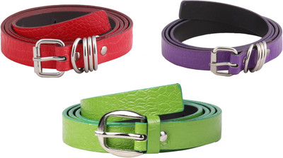 

SRS Women Casual Green, Purple, Red Artificial Leather Belt, Green-purple-red-017