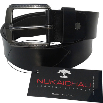 

NUKAICHAU Men Formal Black Genuine Leather Belt, Blk cleather