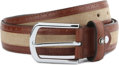 

Louis Philippe Men Beige, Tan Genuine Leather Belt, Tan and beige