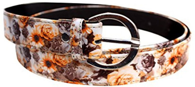

Viva Girls Casual, Evening, Party White Artificial Leather Belt, White floral