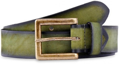 

Buckle Up Men Casual Green Genuine Leather Belt