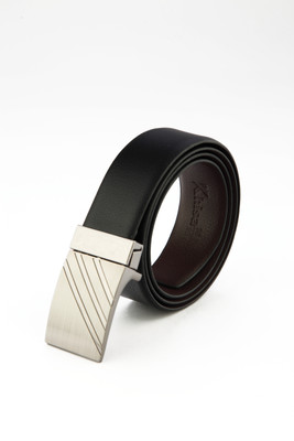 

Khisa Men Black Genuine Leather Reversible Belt, Blk-03