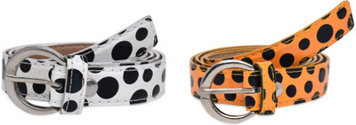 

SRS Women Casual Orange, White Artificial Leather Belt, Orange-white-30