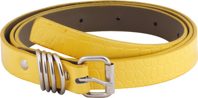 

SRS Women Casual Yellow Artificial Leather Belt, Yellow-05