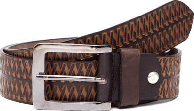 

U+N Men Casual Brown Genuine Leather Belt