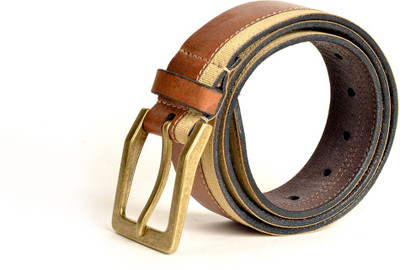 

Just Differ Men Casual, Evening, Formal, Party Brown Genuine Leather Belt, Beige;brown;golden