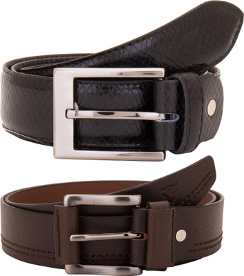 

Valbone Men Formal Black Genuine Leather Belt, Black;brown