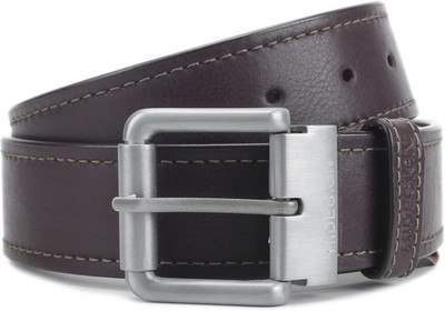 

Hidesign Men Black, Brown Genuine Leather, Metal Reversible Belt, Brown and black