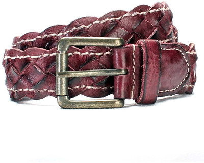 

Brune Men Casual Brown Genuine Leather Belt, Wine-08