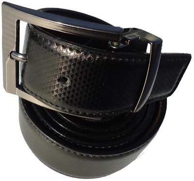 

P&E Men Formal Black Artificial Leather Reversible Belt