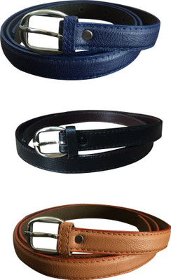 

Verceys Girls Casual Blue, Tan, Black Artificial Leather Belt, Black;blue;tan