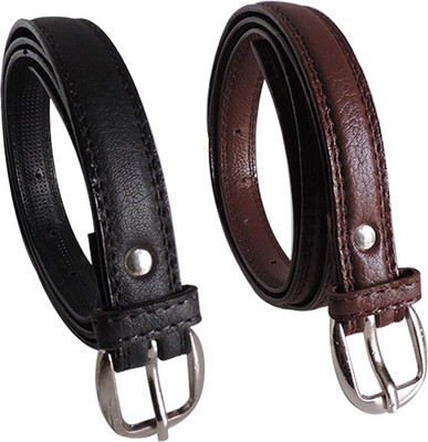 

Elligator Women Casual, Formal, Party Black, Brown Artificial Leather Belt, Black-02
