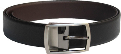 

eXcorio Men Formal Black Genuine Leather Reversible Belt, Black;brown