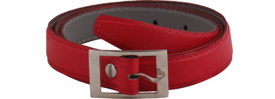 

SRS Women Casual Red Artificial Leather Belt, Red-12