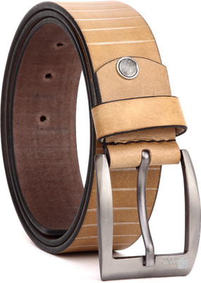 

U+N Men Casual Tan Genuine Leather Belt