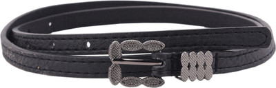 

Buckle Up Women Casual Black Artificial Leather Belt