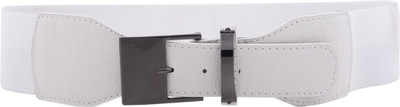 

Buckle Up Women Casual White Artificial Leather Belt