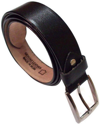 SMT Men Formal Black Genuine Leather Belt