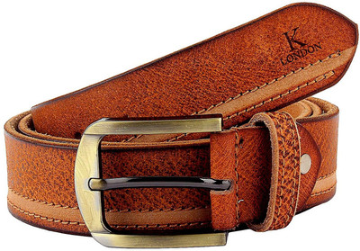 

K London Men Casual, Evening, Formal, Party Brown, Beige Genuine Leather Belt, Beige;brown